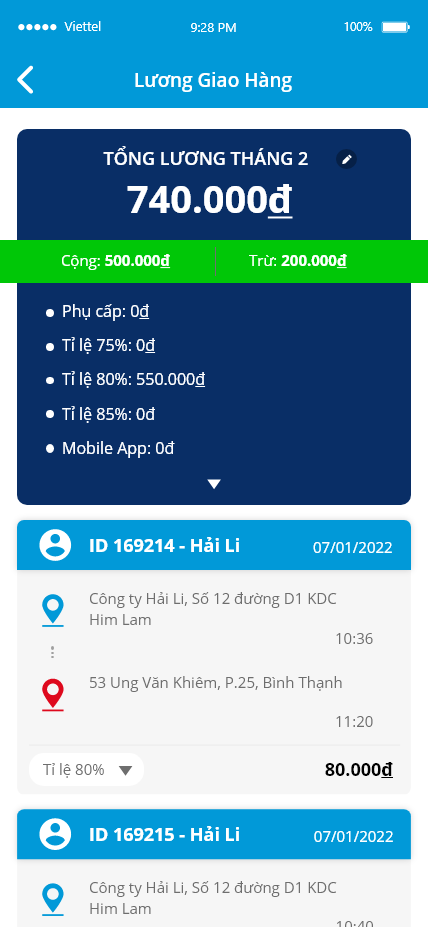 App vận chuyển